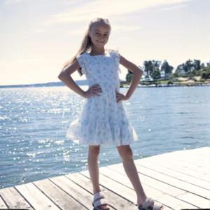 Lys blå mønstret sommerkjole pike