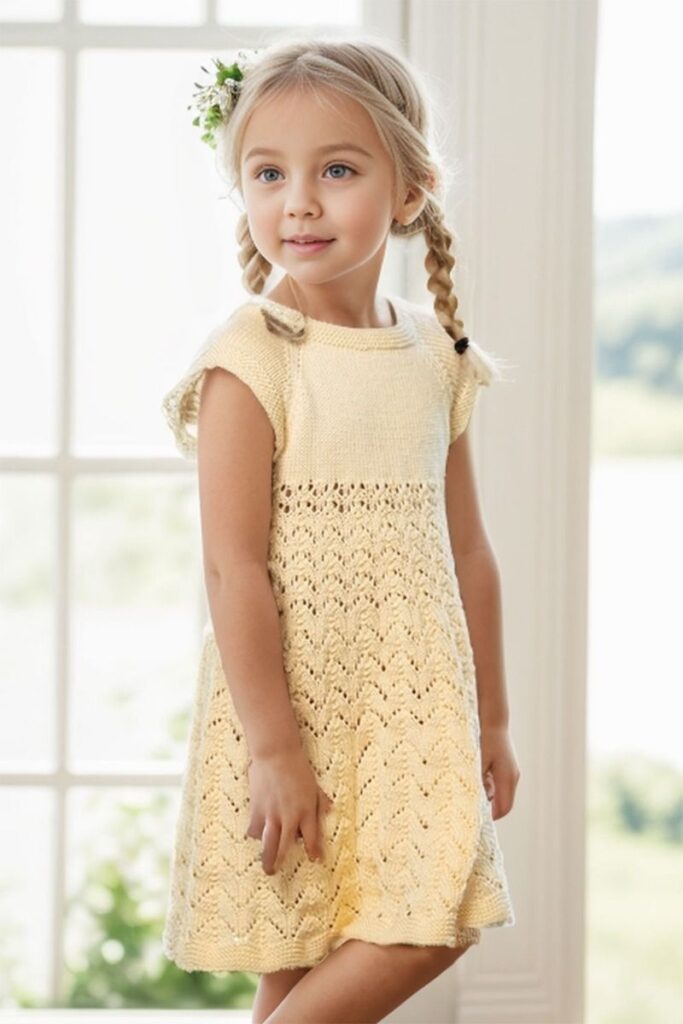 Strikket sommerkjole jente